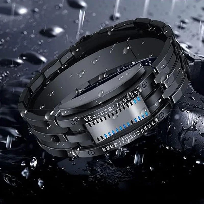 ⌚ 50% OFF NOW! ⏳ Men's Binary LED Watch – Stainless steel, blue light, sporty & water-resistant – modern style ⚡
