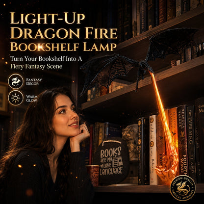 🎁Last Day 49% OFF - 🐉🔥Light-Up Dragon Fire Bookshelf Lamp💡