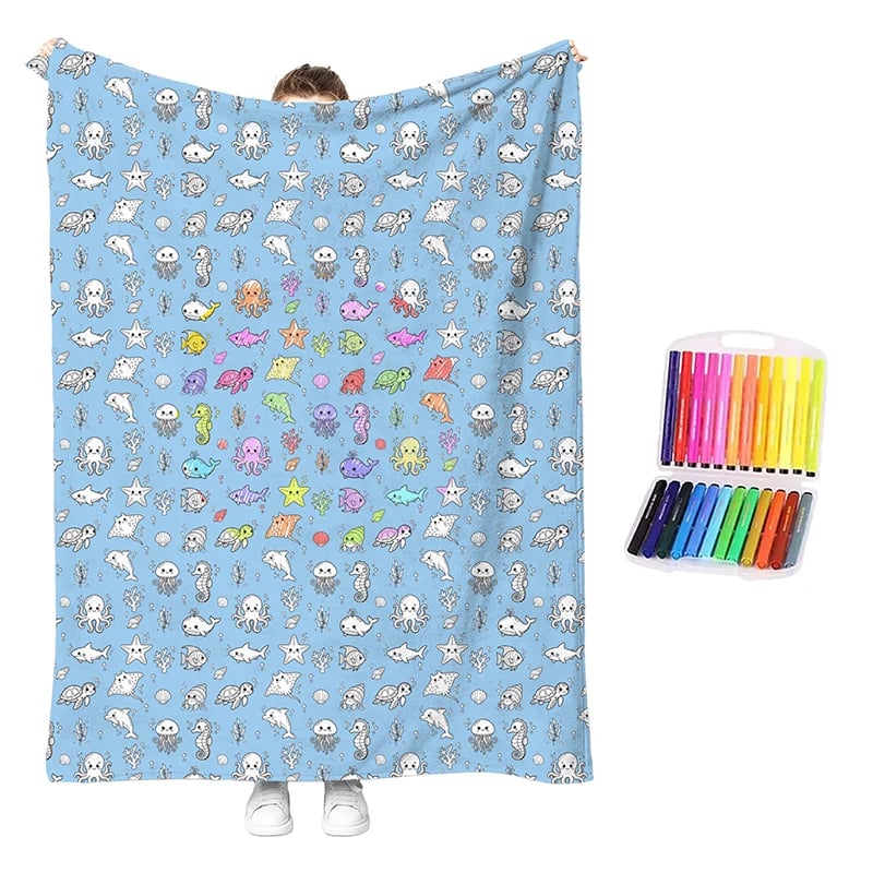 🎁Last Day 49% OFF - 🎨✨Creative Cozy Coloring Blanket Kit – DIY Art & Relaxation Activity