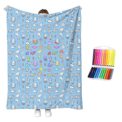 🎁Last Day 49% OFF - 🎨✨Creative Cozy Coloring Blanket Kit – DIY Art & Relaxation Activity