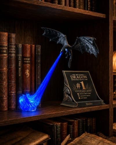 🎁Last Day 49% OFF - 🐉🔥Light-Up Dragon Fire Bookshelf Lamp💡