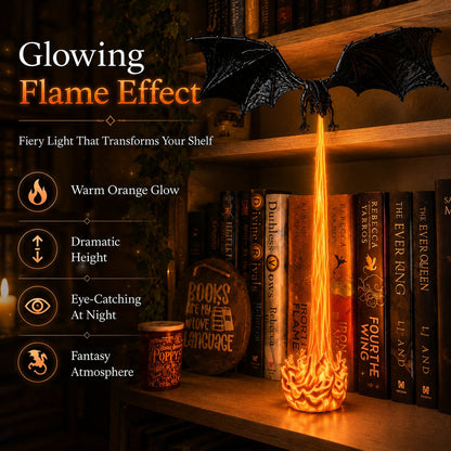 🎁Last Day 49% OFF - 🐉🔥Light-Up Dragon Fire Bookshelf Lamp💡
