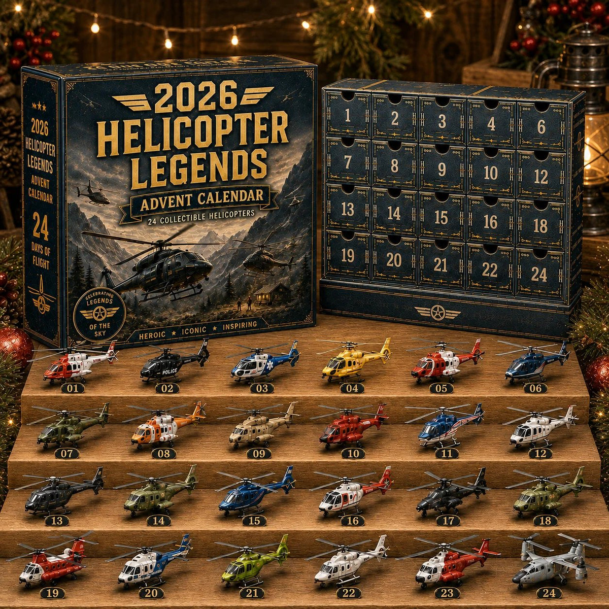 🎁Last Day 49% OFF - 🚁2026 Helicopter Legends Advent Calendar – 24 Days of Collectible Helicopter Surprises🎄