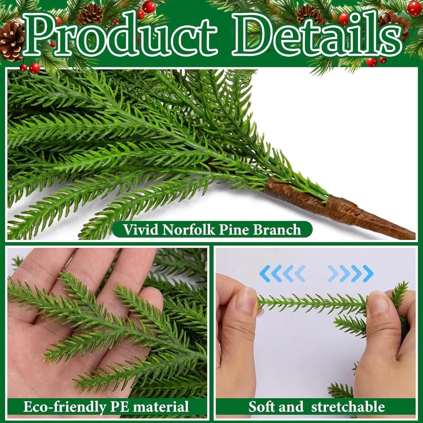 🔥Last Day 49% OFF🔥The Best Holiday Greenery - Realistic Norfolk Pine Stems