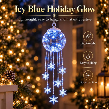 Winter Magic Snowflake Waterfall – Hanging LED Christmas Decorations❄️