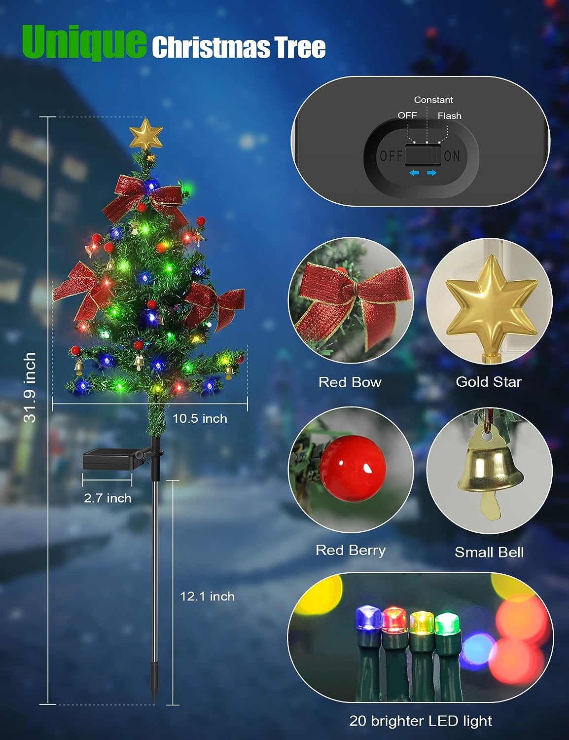 🎁Last Day 49% OFF - 🎄Solar Christmas Decorations Tree Lights✨
