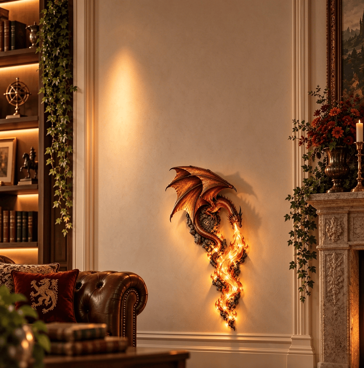 🔥Last Day 49% OFF -🐉 Dragonfire Guardian Wall Sconce – A Legendary Flame Awakens On Your Wall 🔥