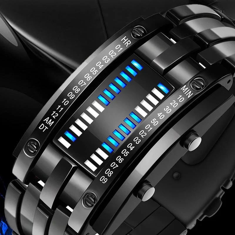 ⌚ 50% OFF NOW! ⏳ Men's Binary LED Watch – Stainless steel, blue light, sporty & water-resistant – modern style ⚡