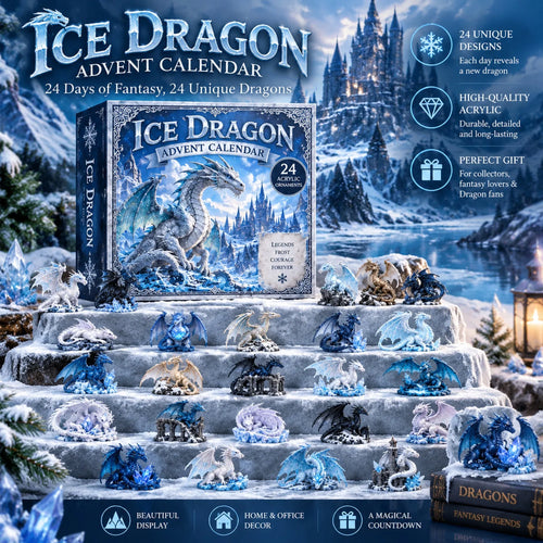 🎁Last Day 49% OFF - 🐉Ice Dragon Advent Calendar 2026 - 24-Day Festive Countdown, Acrylic Charms Blind Box✨🧊