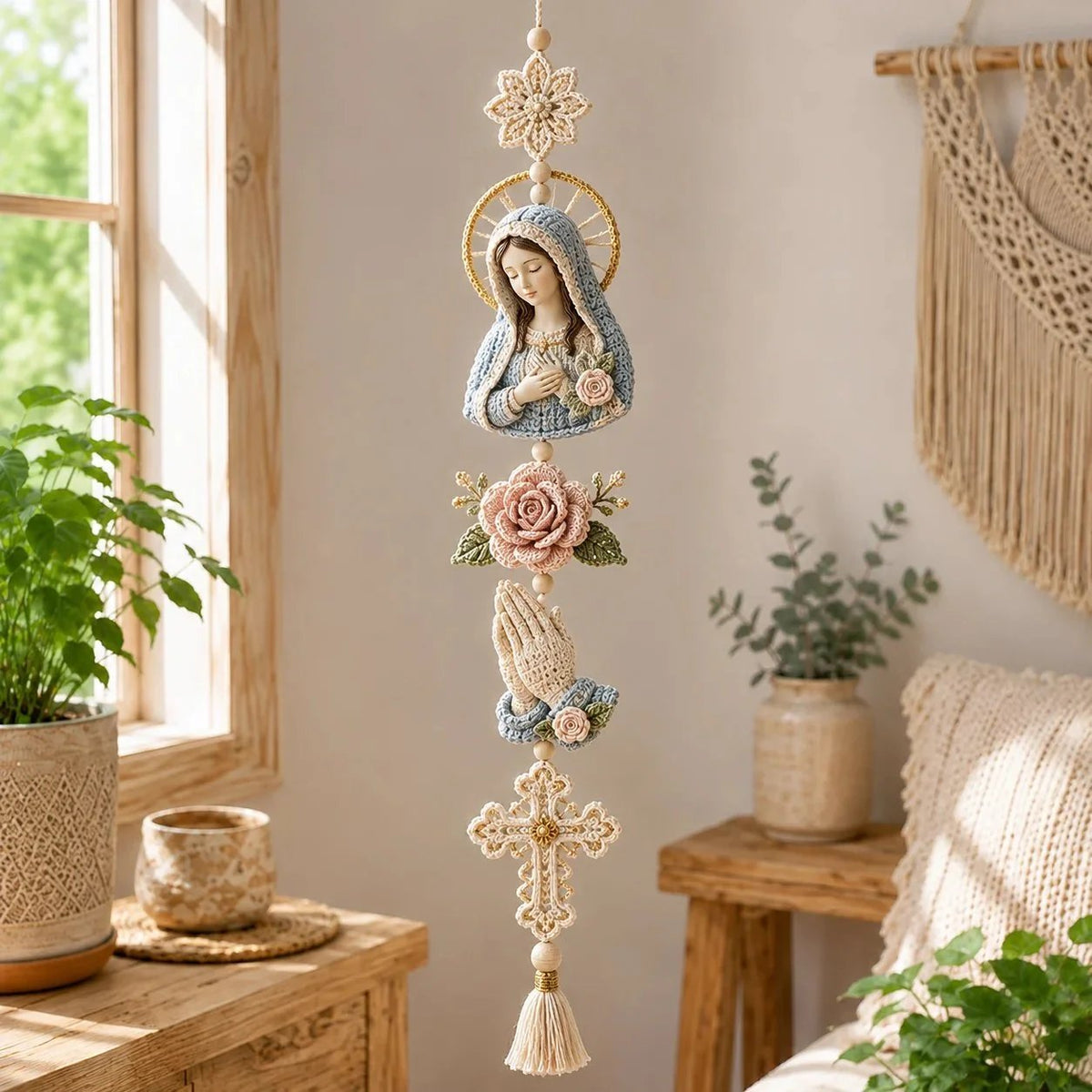 🎁Last Day 49% OFF - ✝️"Blessed Faith" DIY Crochet Kit – Hanging Decoration✨