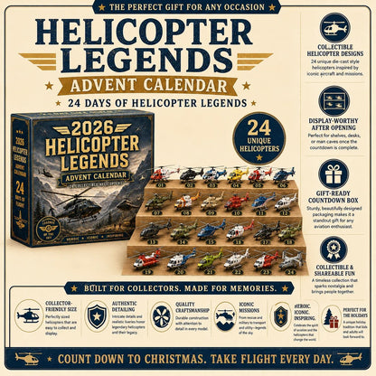🎁Last Day 49% OFF - 🚁2026 Helicopter Legends Advent Calendar – 24 Days of Collectible Helicopter Surprises🎄