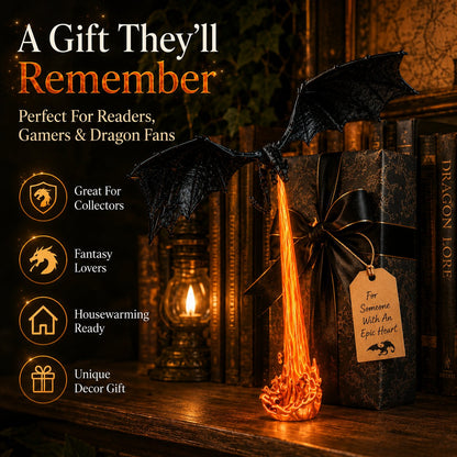 🎁Last Day 49% OFF - 🐉🔥Light-Up Dragon Fire Bookshelf Lamp💡
