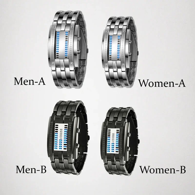 ⌚ 50% OFF NOW! ⏳ Men's Binary LED Watch – Stainless steel, blue light, sporty & water-resistant – modern style ⚡
