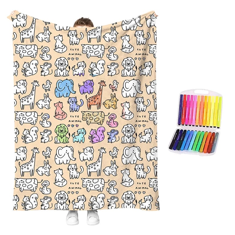 🎁Last Day 49% OFF - 🎨✨Creative Cozy Coloring Blanket Kit – DIY Art & Relaxation Activity