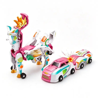 2-in-1 Magnetic Transforming Dragon Car Toy – Racing Car Set