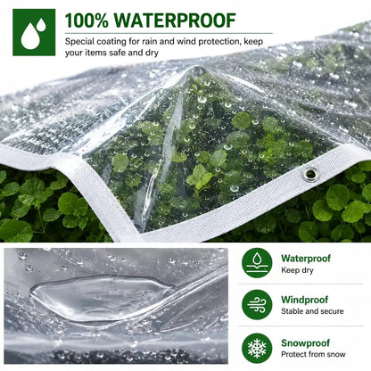 (🎁Last Day 49% OFF)🌧️RainShield ProTM Transparent Waterproof Tarp – Heavy-Duty Outdoor Cover with Secure Grommets
