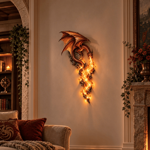 🔥Last Day 49% OFF -🐉 Dragonfire Guardian Wall Sconce – A Legendary Flame Awakens On Your Wall 🔥