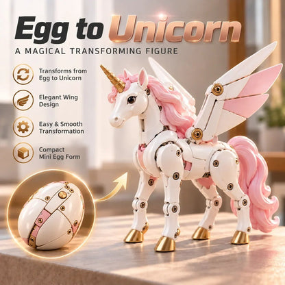 🎁Last Day 49% OFF - 🦄 2-in-1 Transformable Mechanical Unicorn Egg – Winged Fantasy Figure🥚