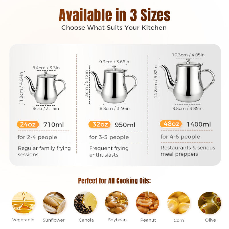 🔥Limited-Time Promotion🔥Stainless Steel Oil Filter Pot