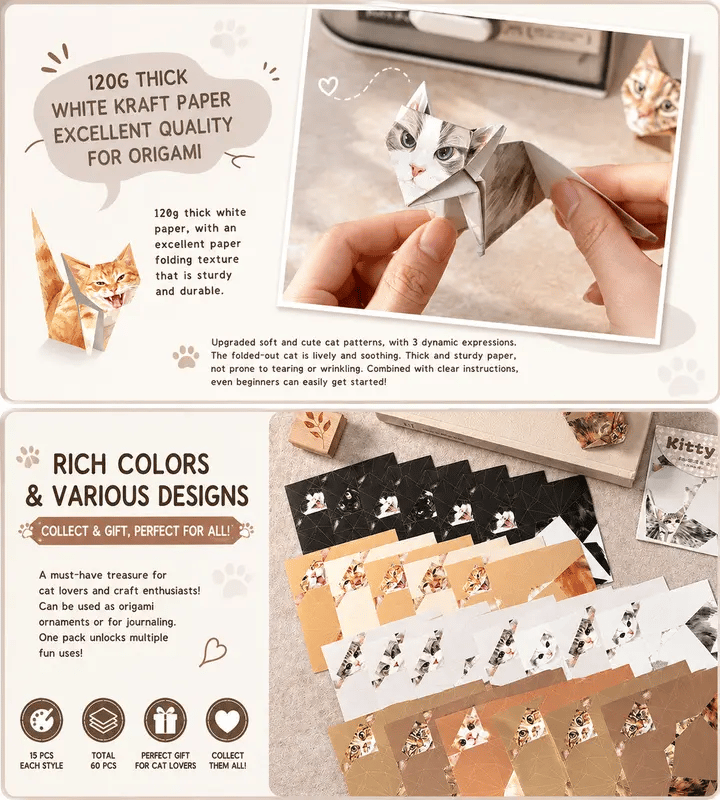 Kitty World 3D Cat Origami Kit