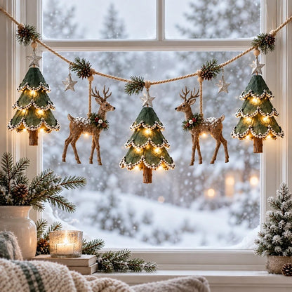 ⏰ LAST DAY 49% OFF - 🎄Lighted Woodland Christmas Garland🦌