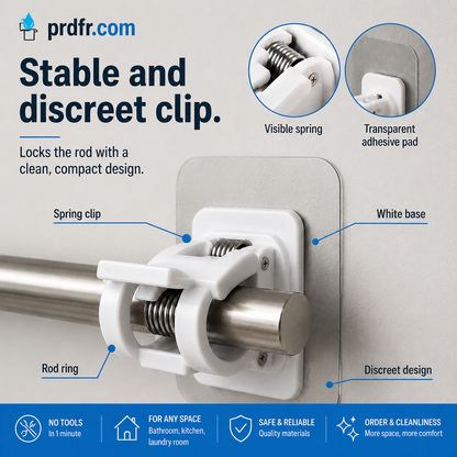 🔥Nail-Free Adjustable Curtain Rod Hooks