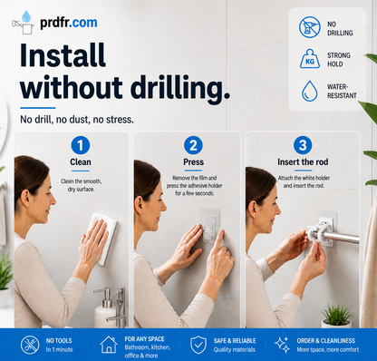 🔥Nail-Free Adjustable Curtain Rod Hooks