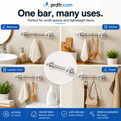 🔥Nail-Free Adjustable Curtain Rod Hooks