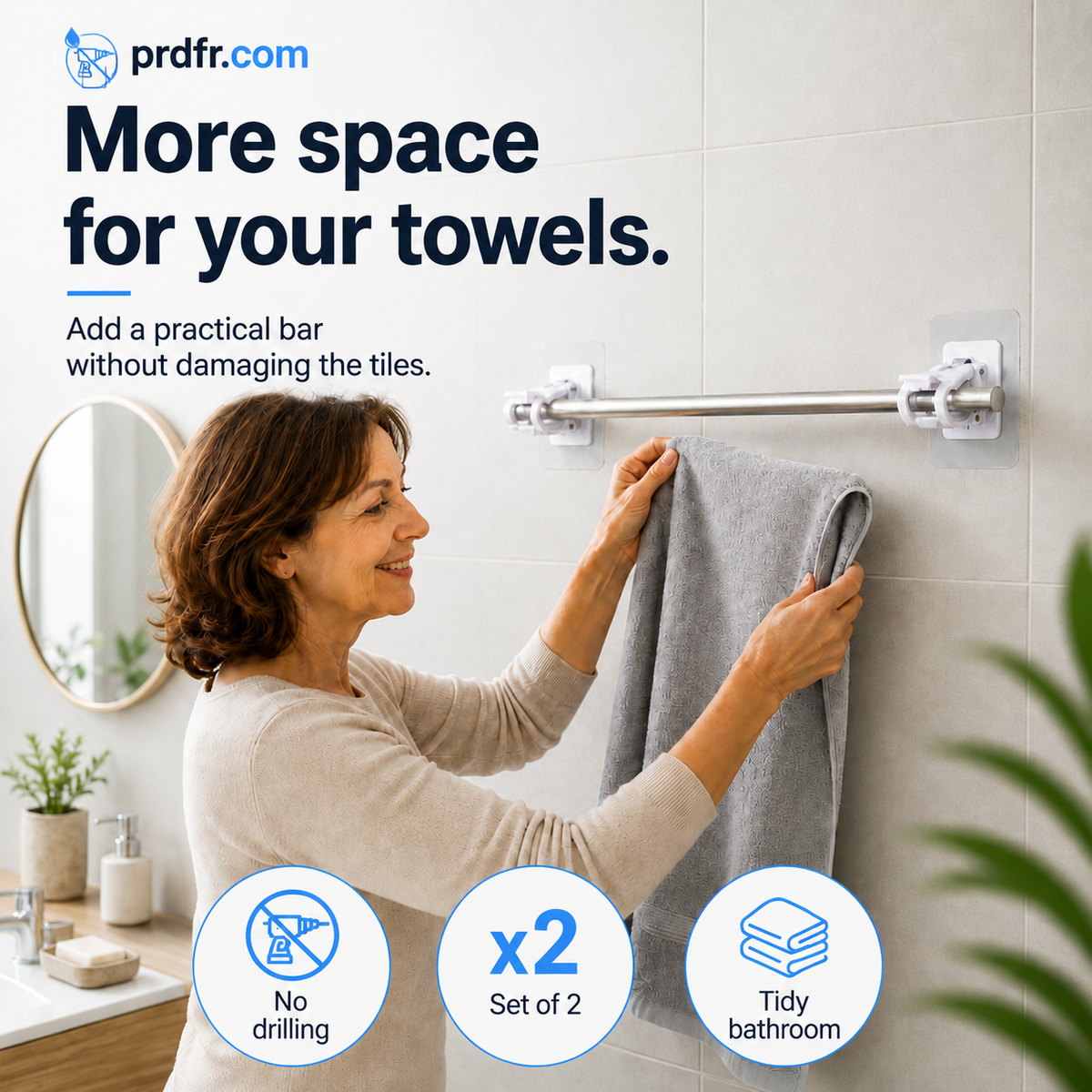 🔥Nail-Free Adjustable Curtain Rod Hooks