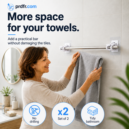 🔥Nail-Free Adjustable Curtain Rod Hooks