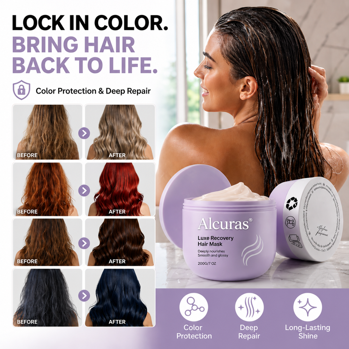 💦 Alcuras®Hydrating Revitalizing Hair Mask – Quench, Repair, Shine! ✨💇‍♀️