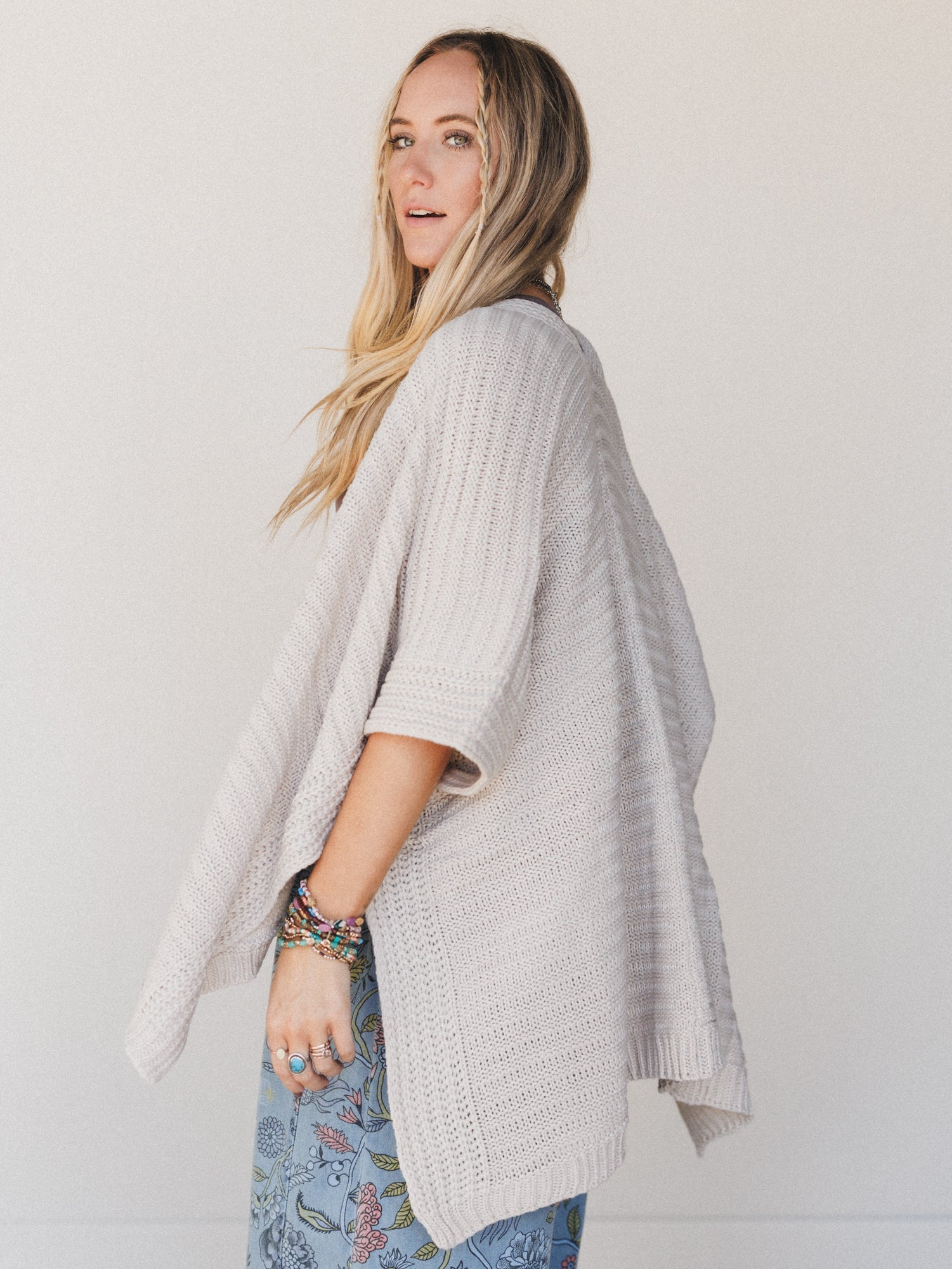 So Deserving Knit Ruana - Oatmeal