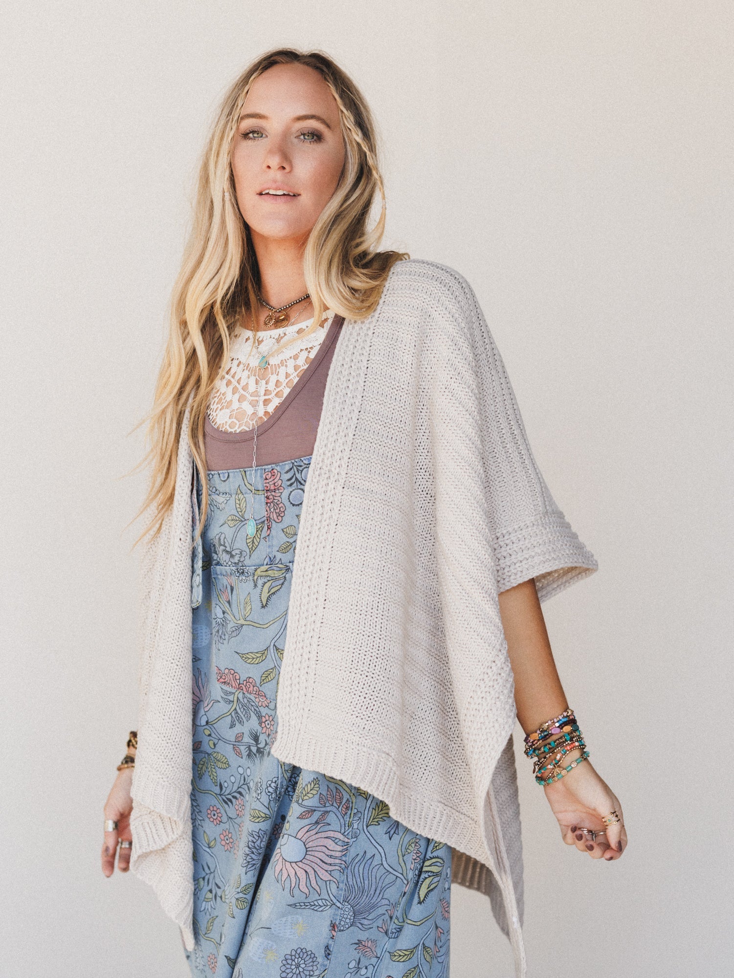 So Deserving Knit Ruana - Oatmeal