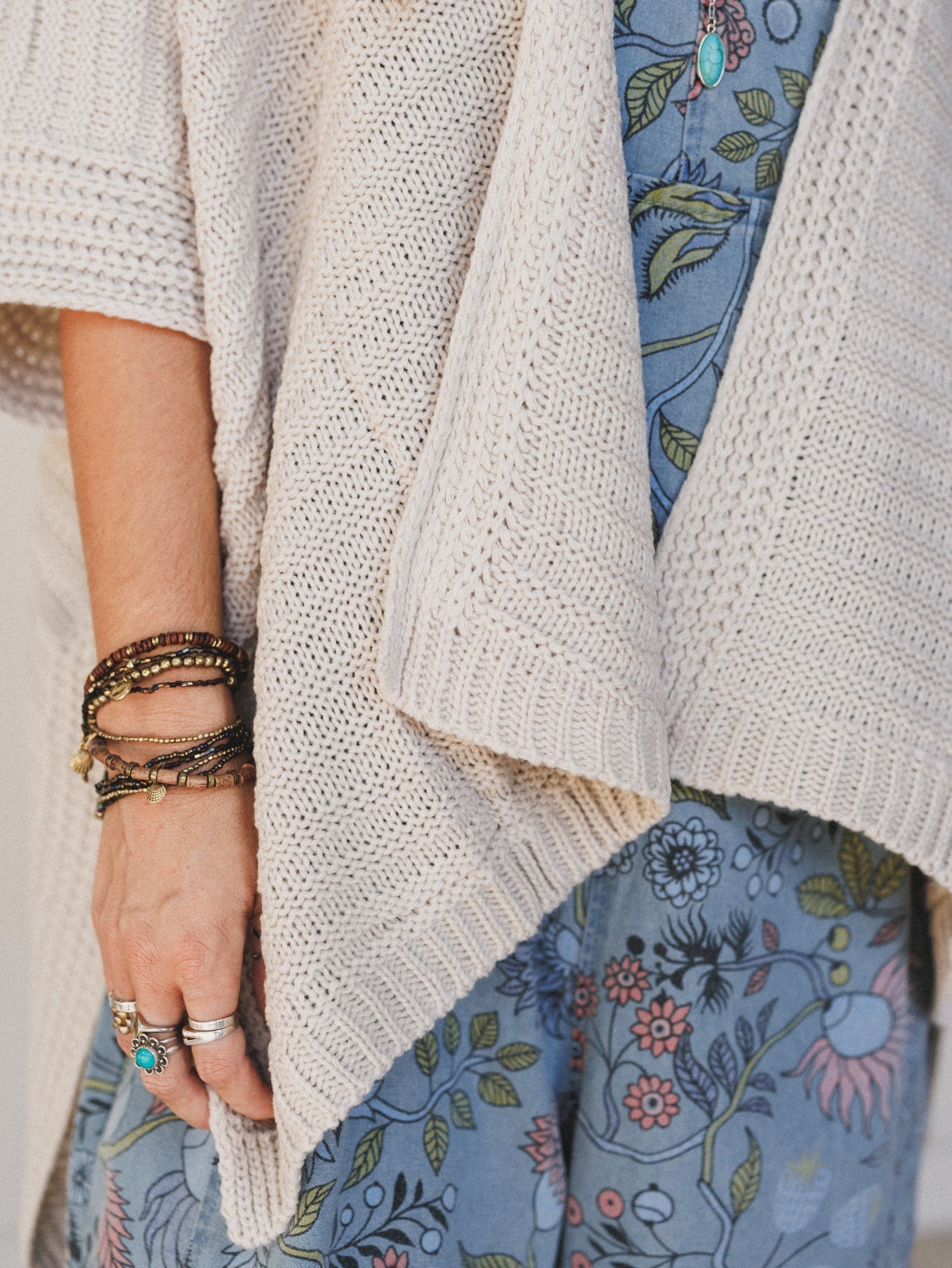 So Deserving Knit Ruana - Oatmeal