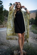 Crushin' On You Velvet Kimono - Lime