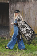 Crushin' On You Velvet Kimono - Black