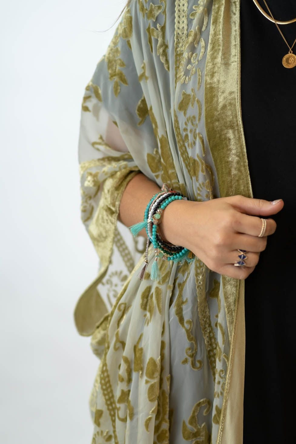 Crushin' On You Velvet Kimono - Lime