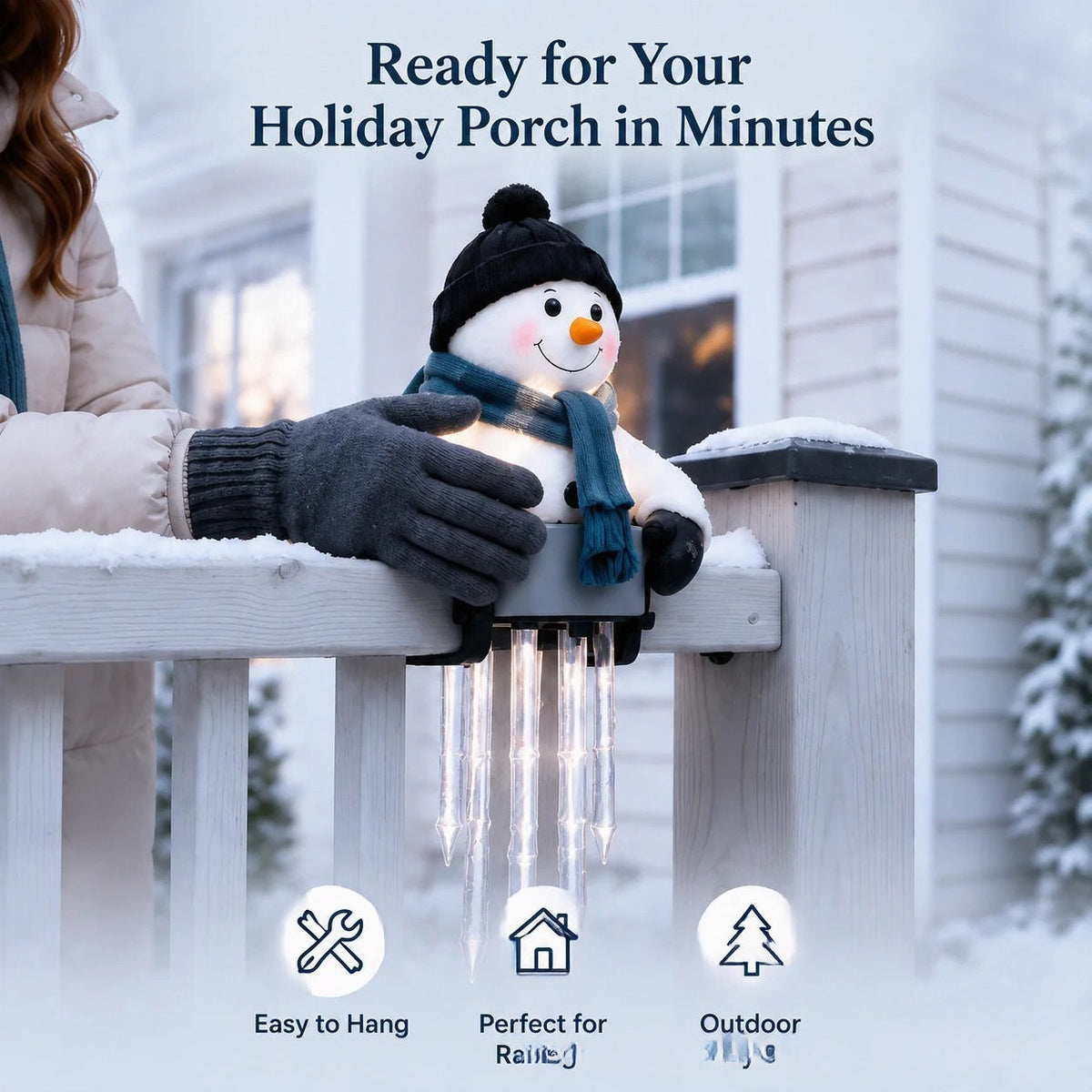 🎁Last Day 49% OFF - ☃️ WinterGlow Snowman Icicle Lights – Magical Christmas Hanging Decor ✨