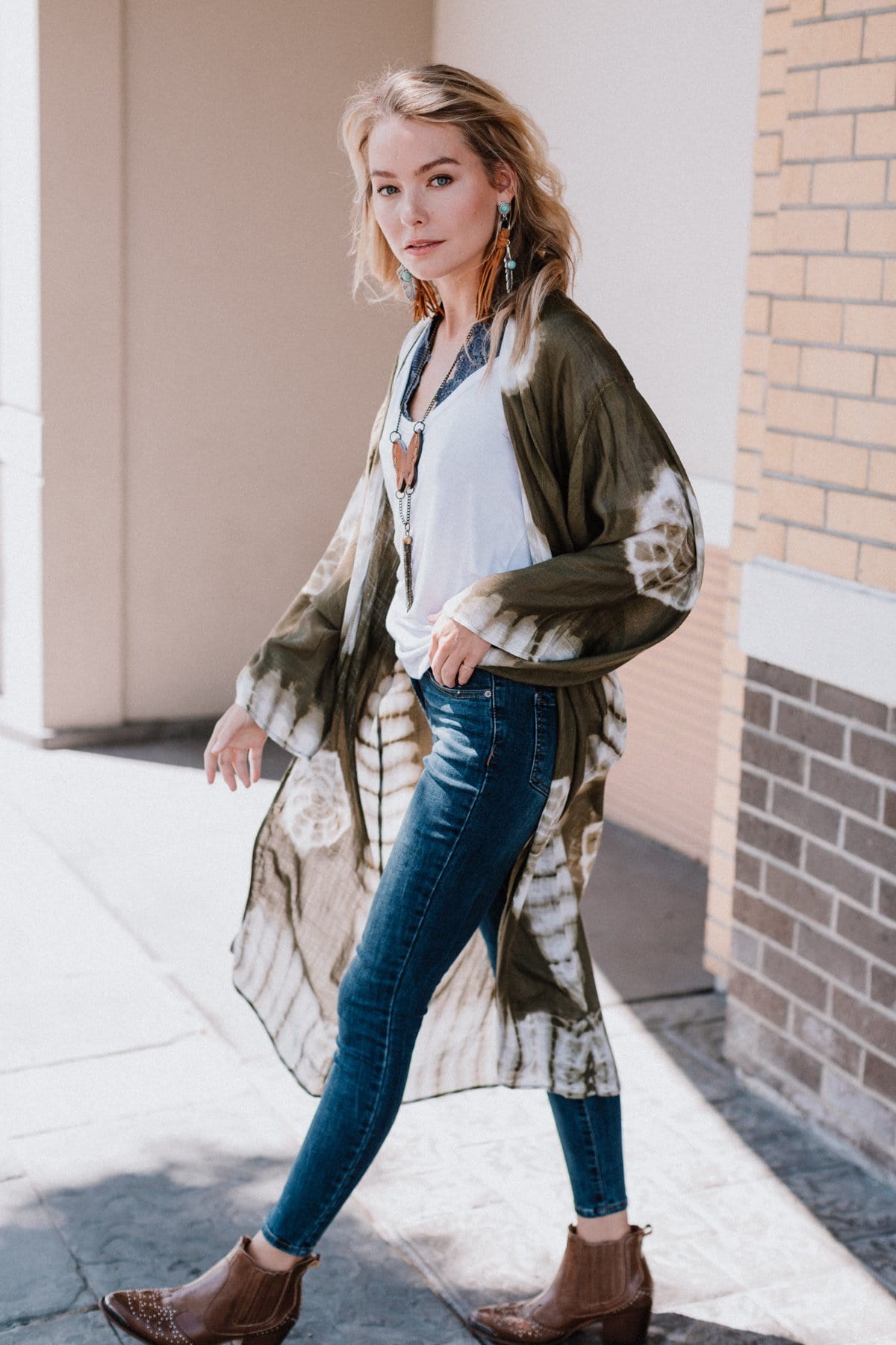 Spellbound Tie Dye Kimono - Olive