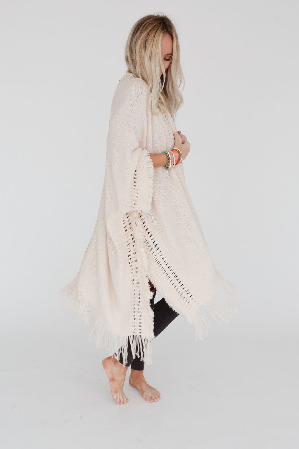 Go With The Flow Ruana - Ivory