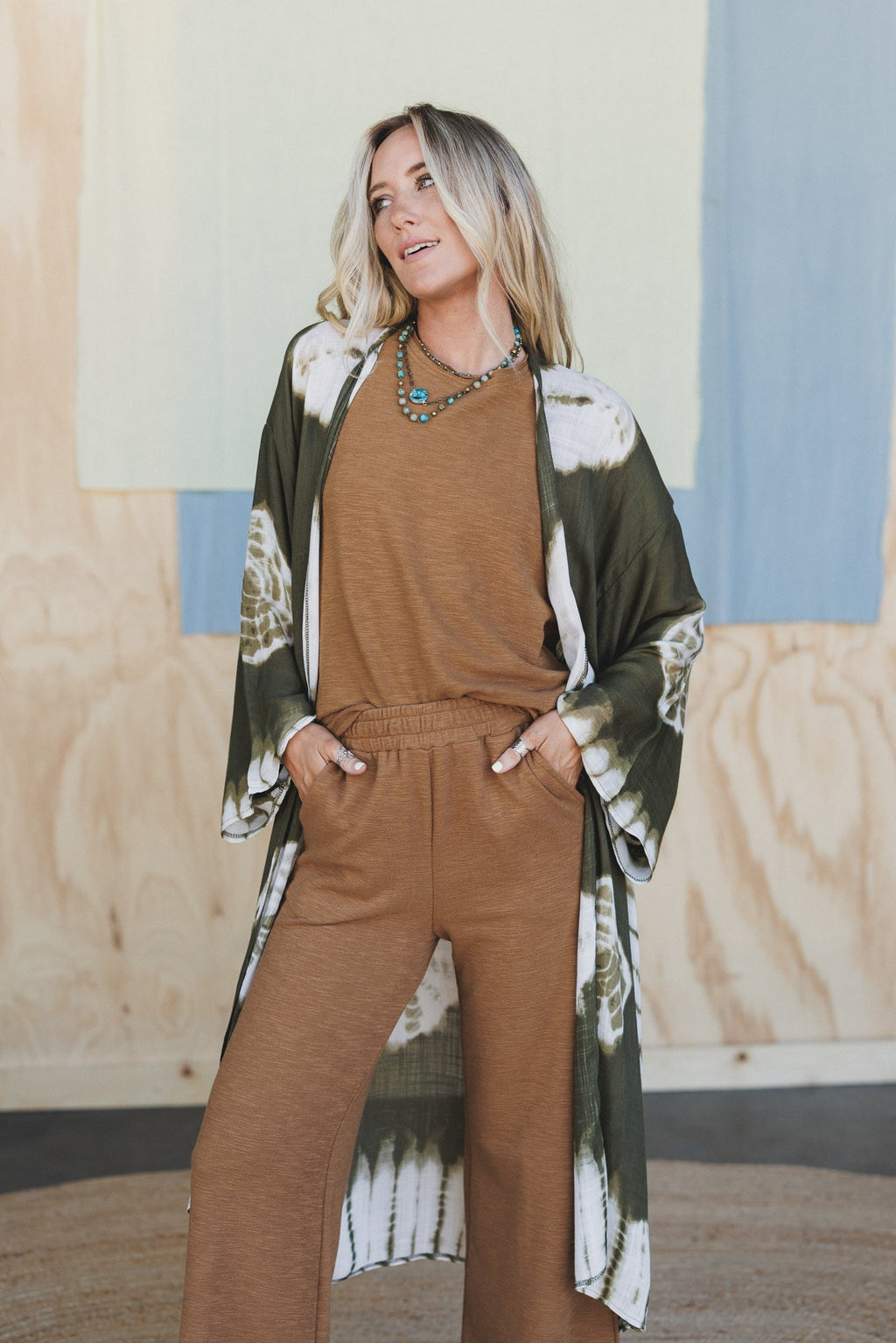 Spellbound Tie Dye Kimono - Olive