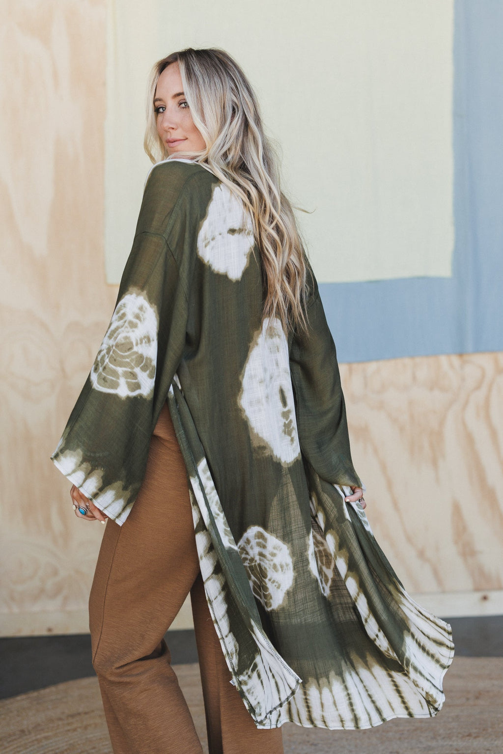 Spellbound Tie Dye Kimono - Olive