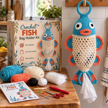 🎁Last Day 49% OFF - ✨Crochet Animal Bag Holder DIY Kit – Cute & Functional Hanging Storage Craft Kit🧵