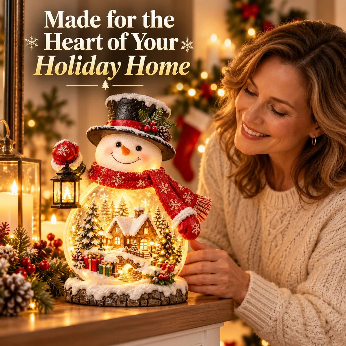 🎁Last Day 49% OFF - ⛄ Christmas Village Snowman Glow – Lighted Holiday Tabletop Décor✨