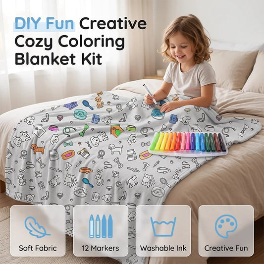 🎁Last Day 49% OFF - 🎨✨Creative Cozy Coloring Blanket Kit – DIY Art & Relaxation Activity