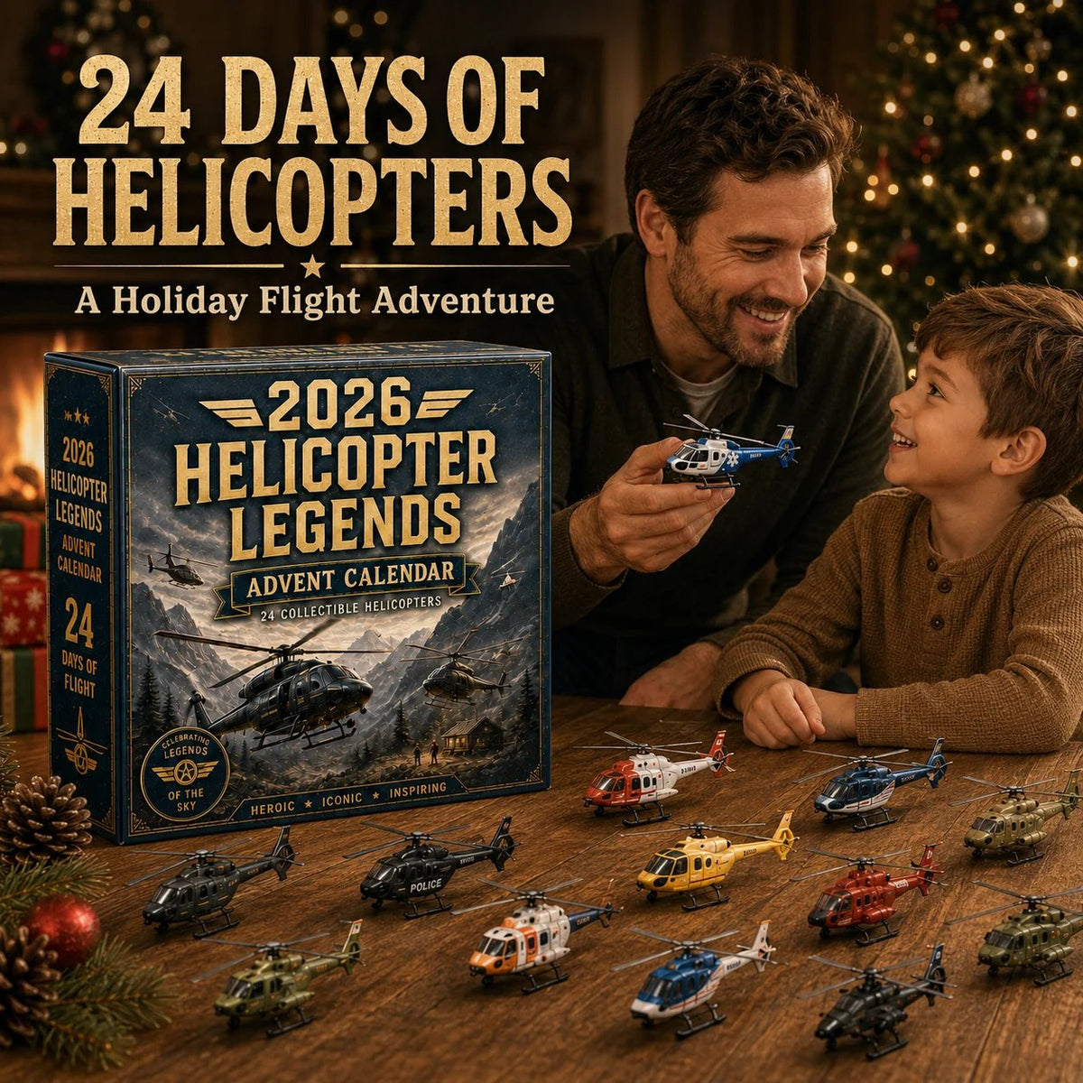 🎁Last Day 49% OFF - 🚁2026 Helicopter Legends Advent Calendar – 24 Days of Collectible Helicopter Surprises🎄