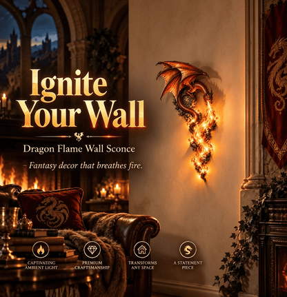 🔥Last Day 49% OFF -🐉 Dragonfire Guardian Wall Sconce – A Legendary Flame Awakens On Your Wall 🔥