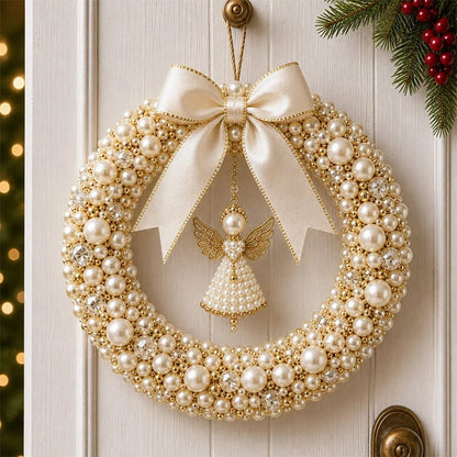 (🎁Last Day 49% OFF)🎄✨DIY Christmas Pearl Beaded Wreath Kit🌸