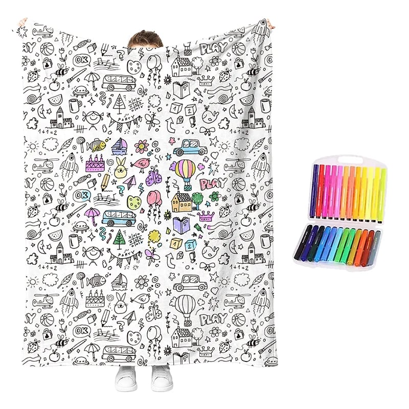 🎁Last Day 49% OFF - 🎨✨Creative Cozy Coloring Blanket Kit – DIY Art & Relaxation Activity