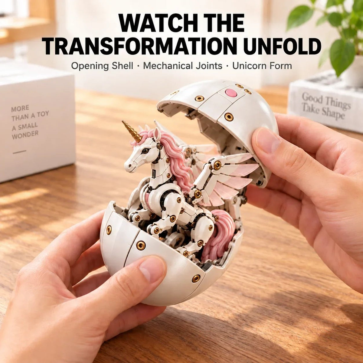 🎁Last Day 49% OFF - 🦄 2-in-1 Transformable Mechanical Unicorn Egg – Winged Fantasy Figure🥚